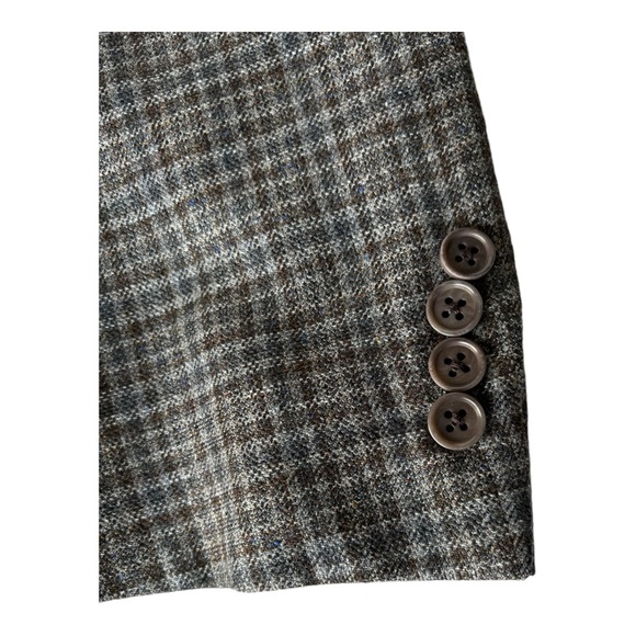 Canali Lightweight European silk/wool blend plaid check blazer | 58R IT (US 48R) - Picture 10 of 16